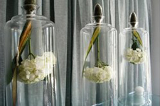 apothecary jar wedding centerpiece hydrangea