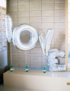 metallic letter balloon wedding