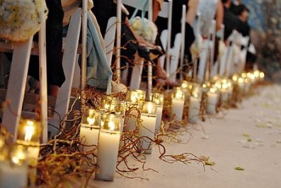 wedding ceremony aisle candles