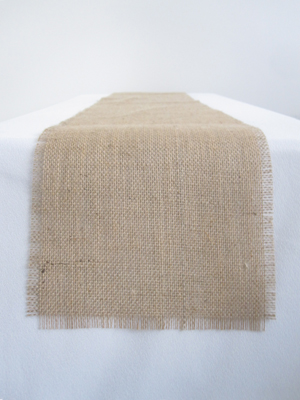 This 10 inch burlap table runner is sized for an 8 foot long rectangular