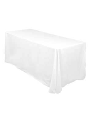 90 in x 132 in Rectangle Tablecloth White