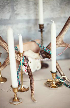 brass candlestick modern wedding