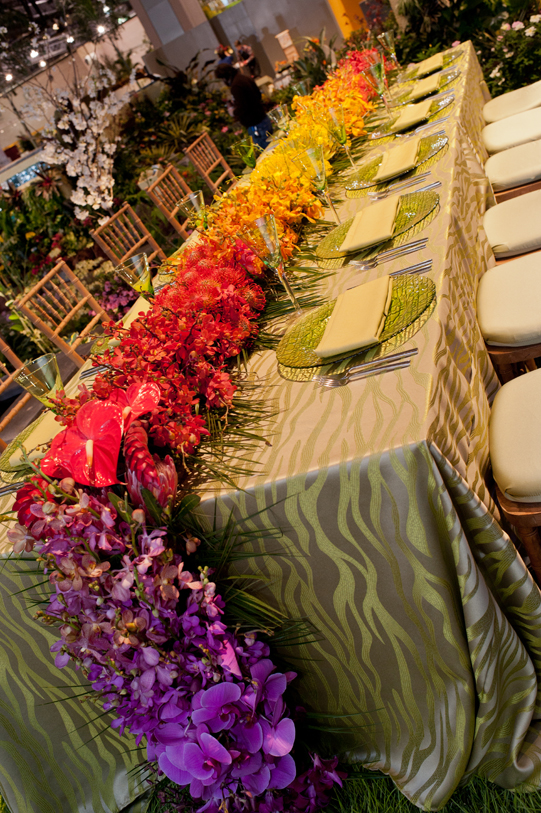 bright bold ombre' flower centerpiece bold ombre flowers