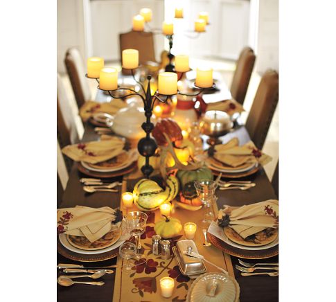rustic brown candelabra thanksgiving table