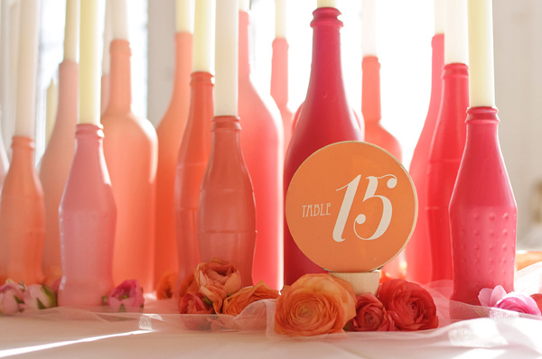 ombre' pink bottles wedding ombre wedding painted bottles