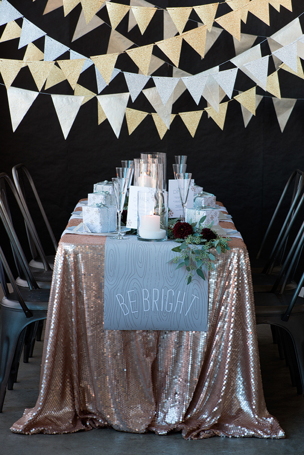 light gold sequin tablecloth rental sequence glitter glimmer