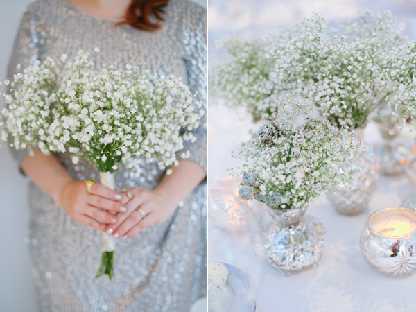 silver mercury glass vase silver mercury glass vase baby's breath