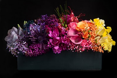 bright colors ombre flower centerpiece ombre' wedding flowers floral