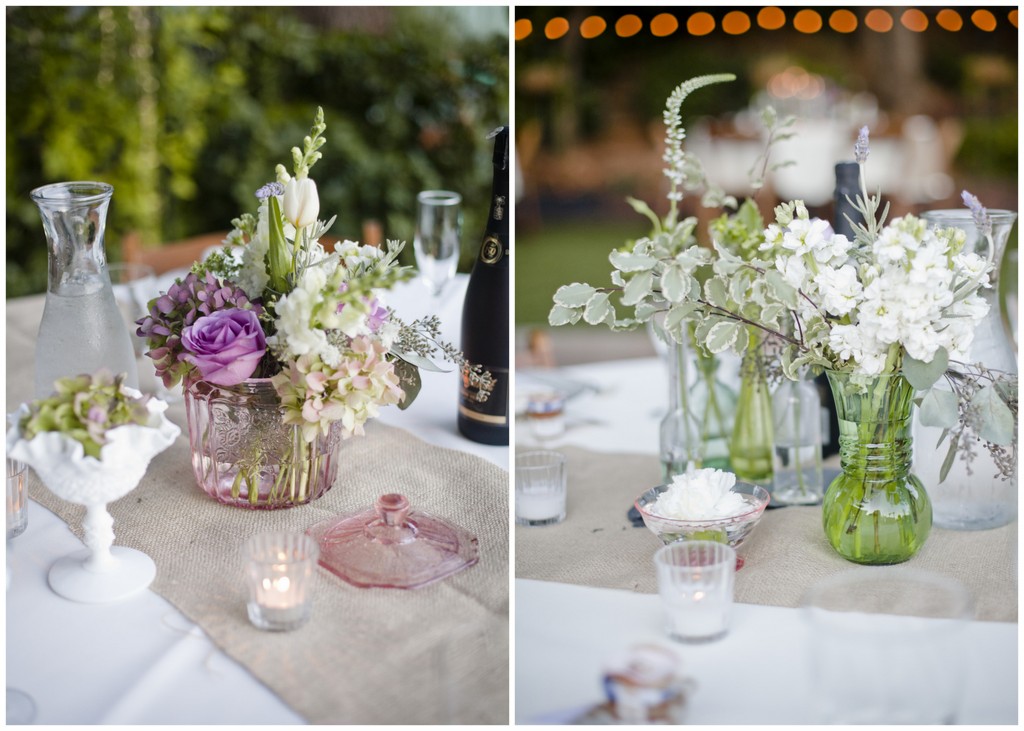 burlap table runner vintage romantic wedding