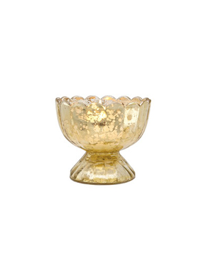Gold Mercury Glass Tealight Holder – Sundae Cup