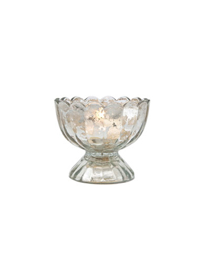 Silver Mercury Glass Tealight Holder – Sundae Cup