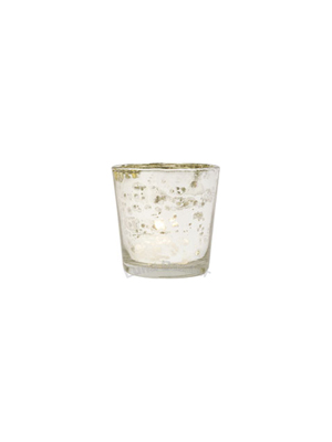 Silver Mercury Glass Votive Holder – Simple Cup