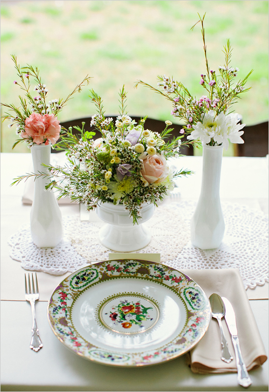 vintage plate milk glass rent wedding