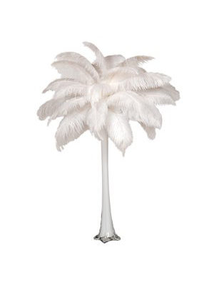 white ostrich feather centerpieces