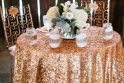 gold sequin tablecloth rental