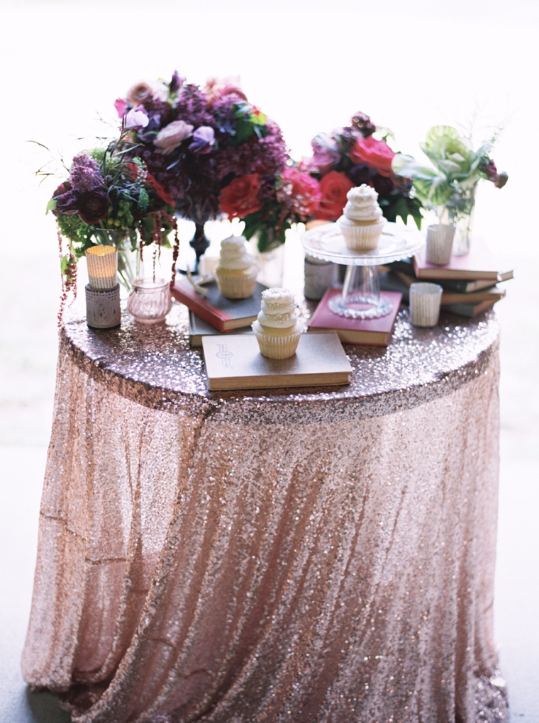 blush sequin tablecloth