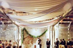 modern ceremony wedding draping