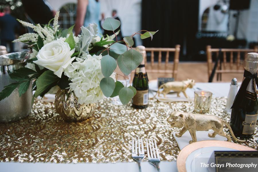 gold animal wedding gatsby gold sequin table runner