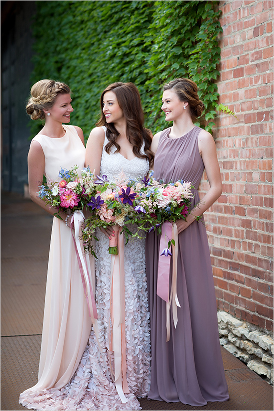 ombre wedding dress purple pink