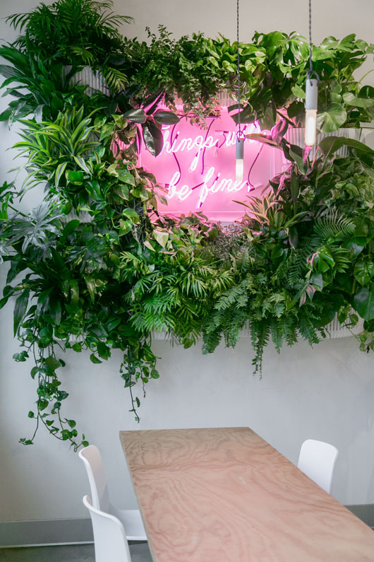 tropical pink neon sign