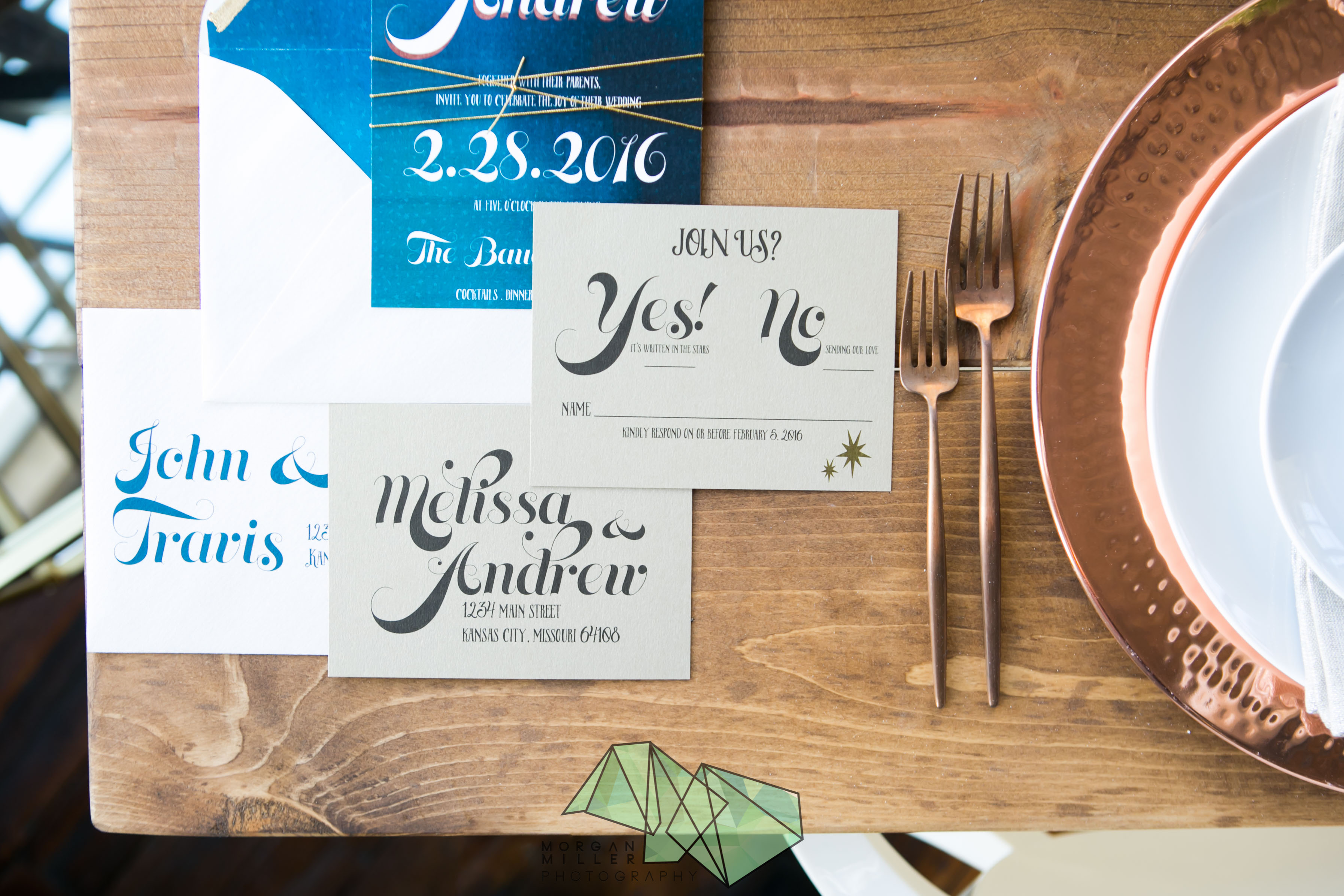 stars and turquoise wedding invitation suite