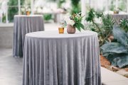 gray silver velvet tablecloth
