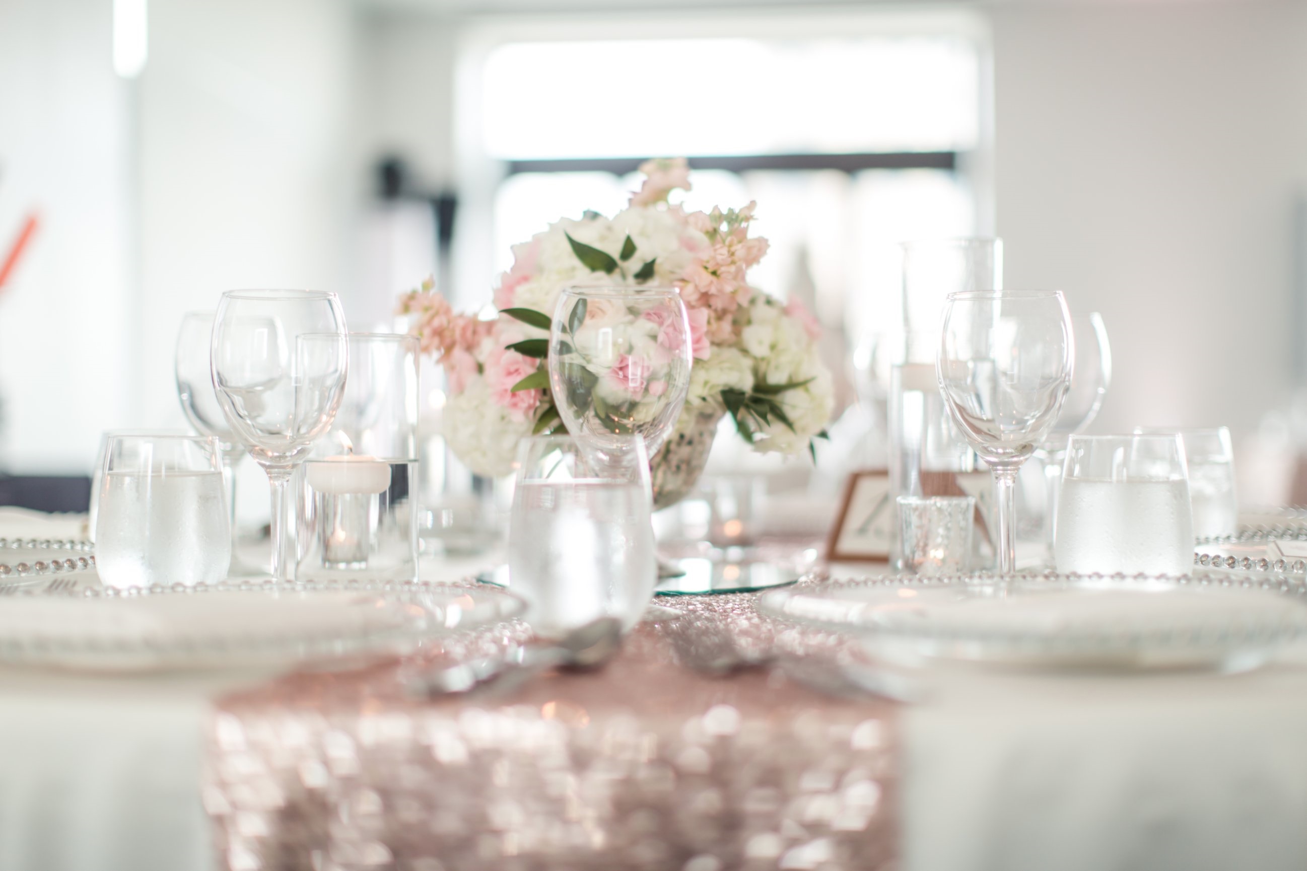 pink blush and white wedding