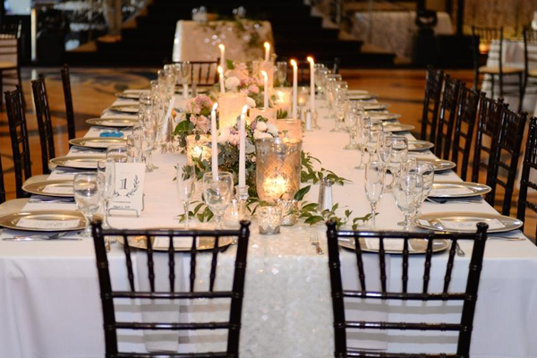 white greenery wedding square sequin tablecloth