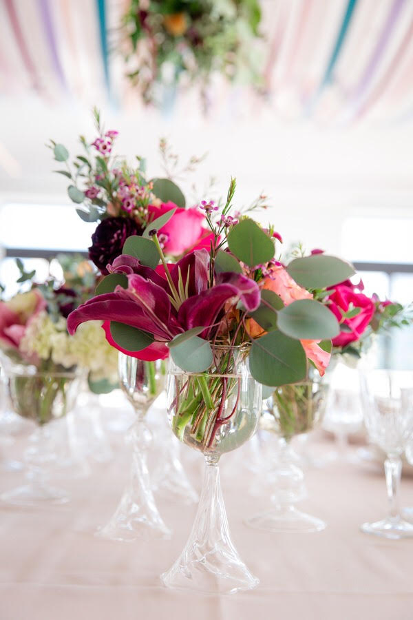 bright flower arrangement wedding brass on baltimore
