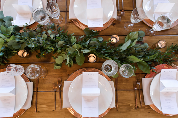 copper table setting 