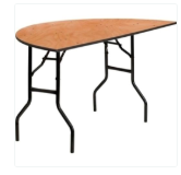 Wood Folding Table – Half Round – 60″