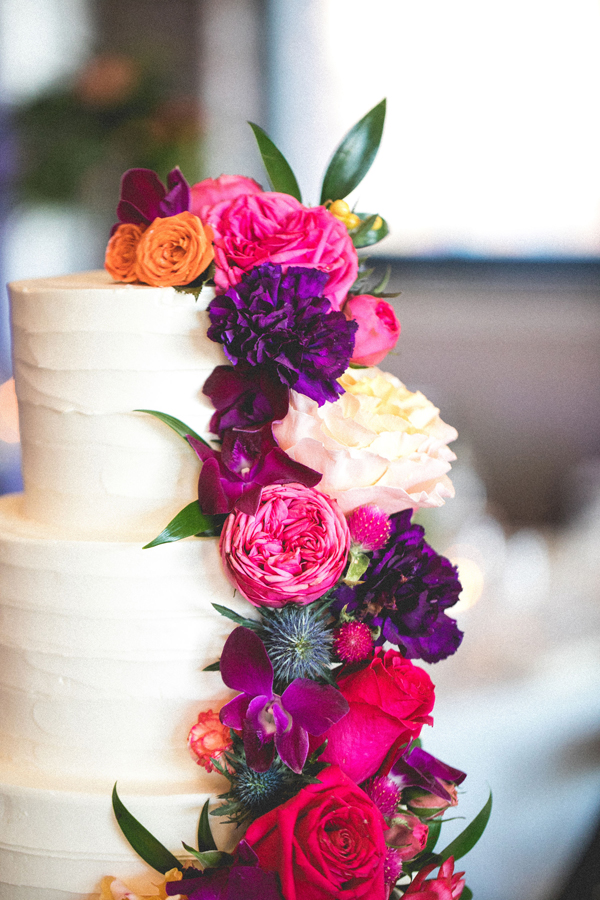 bright colorful cake flowers